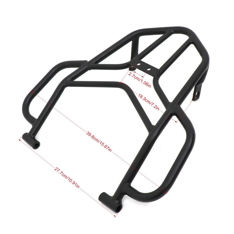 AW AUTO WORLD COPART Motorcycle Rear Luggage Rack with Hand Grip Rail Bar for Honda CRF250L CRF250M CRF250 Rally 2012-2019 (Black) - Image 3